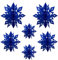 Oblique Unique® 3D Schneeflocken 6er Set Schneekristalle Eiskristalle Deckenhänger Deko für Weihnachten und Winter Dekoration Weihnachtsdeko (Dunkelblau)