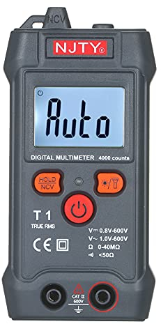 Handflächengroßes LCD-Digitalmultimeter Auto Range NCV 4000 Counts True RMS Smart Universal Tester 600V Voltmeter Ohm- und Spannungsprüfer Messen des AC/DC Spannungswiderstands ON-OFF Summer