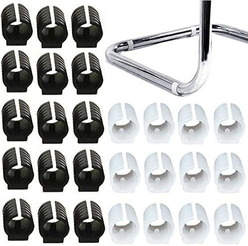 32 Pz Coprigambe Per Sedia In Silicone Manicotto A Forma Di U Manicotto Per Tubo Mobili Protezioni Per Il Pavimento Morsetto Per Sedia Cantilever Silencer (25mm,Nero + Bianco)