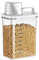 Fyfjur Müsli Aufbewahrung, Waschpulver Aufbewahrungsbox with Measuring Cup, Vorratsdosen mit Deckel Luftdicht, Waschmittelbox, Schüttdosen für Trockenfutter Reis Mehl Waschmittel Hundefutter (1800ml)