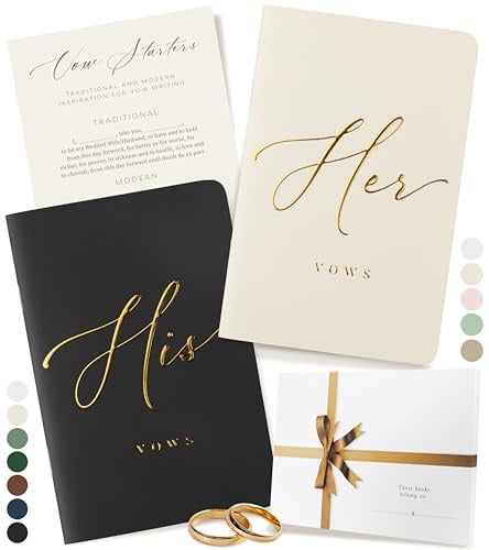 ARTESORI Hochzeits-Gelübdebuch für Sie & Ihn, weiche Haptik, Goldfolien-Gravur, 28 linierte Seiten, Hochzeitsgelübdebücher für Sie und Ihn, Hochzeitszubehör, Hochzeitslisten, Geschenke für Sie und Ihn