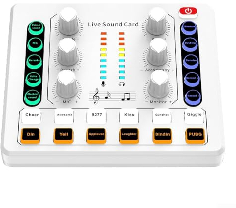 Live Streaming Scheda Audio, M8 Live Scheda audio esterna Mixer Wireless Audio Live Streaming Broadcast Podcasting 5V 1A