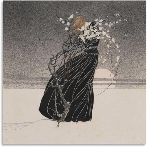 OUTFYT Kay Nielsen Poster Vintage Illustration Wandkunst Kay Nielsen Drucke Kay Nielsen Leinwand Gemälde für Wohnzimmer Bild Dekor 50x50cm Kein Rahmen
