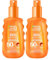 Garnier Ambre Solaire Ideal Bronze Schutzspray, Anti-Aging, antioxidativ, LSF 50, hoher Schutz gegen UVA- und UVB-Strahlen, 2 Flaschen à 150 ml