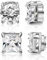 Xinjieda 2 Pairs Magnetic Earrings Clip On Earrings Set Non Pierced Magnet Design Fake Ear Stud Stainless Steel Mens Earrings Diamond Cubic Zirconia Magnetic Stud Earrings Gift for Men Women Girls Kid
