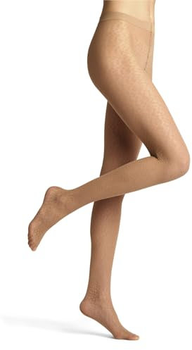 FALKE Damen Strumpfhose Shell Fragments 20 DEN W Ti transparent gemustert 1 Stück, Hautfarben Powder 4169, M
