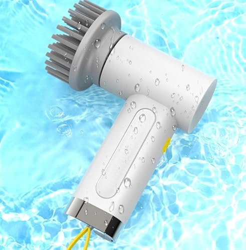 Brosse Nettoyage Electrique, Euakee Brosse sans Fil pour Nettoyer la Salle de Bain, 2 Modes Brosse Rotative Nettoyage pour Cuisine, Brosse Rotative Nettoyage avec 3 Têtes de Brosse Remplaçables
