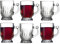 C&S Homestore 6 x Istanbul Vintage Diamond-Pattern Glass Mugs 170ml/5.5oz Tea Coffee Mug with Handle