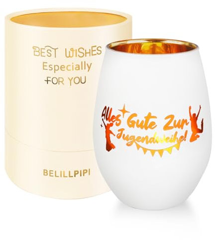 Belillpipi Windlicht Geschenke zur Jugendweihe für Mädchen und Junge, Jugendweihe Geschenke für Mädchen Schwestern, Personalisiert Windlicht mit Gravur, Teelichthalter Glas mit Geschenkbox