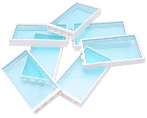 Lego® City Arquitectura Ventana Set – 5 unidades de 1 x 4 x 6 ventanas en blanco con cristales transparentes y azules para paisajes urbanos únicos