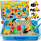 essenson Magic Sand Set, Baustellen Spielsand für Kinder, Sandkasten mit 19 Zubehörteilen, Zaubersand Sandspielzeug für Jungen ab 3-12