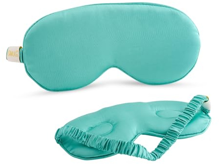 SMUG Cloud Padded Satin Sleep Masks | Skin & Hair Friendly | Improve Sleeping | Plush Eye Cushions for Women & Men | Elasticated Strap | Premium Comfort | Home & Travel | Aqua