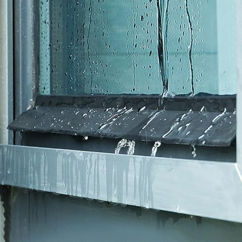 Barrera Antilluvia para Ventanas,Barra De Goma Autoadhesiva Impermeable,Negro Barrera De Agua For Alféizar Exterior,deflector de lluvia puerta,135° Ángulo,para protección exterior del hogar