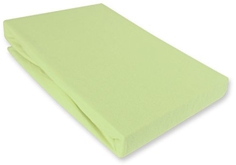 Julido Jersey Spannbettlaken 180-200x200 cm, Betttuch mit Gummizug, Bettlaken Grün aus Baumwolle, Oeko-Tex Standard 100