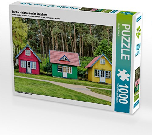 CALVENDO Puzzle Bunter Holzhäuser im Ortskern | 1000 Teile Lege-Größe 64 x 48 cm Foto-Puzzle für glückliche Stunden
