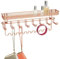 mDesign Rangement mural pour bijoux - Comprend 19 crochets - Organisateur de bijoux en métal avec crochets - Or rose