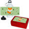 Eurofoto Brotdose + Trinkflasche Set mit Namen Eveline und Motiv mit Aquarell-Fuchs für Mädchen | Aluminium-Trinkflasche | Lunchbox | Vesper-Box