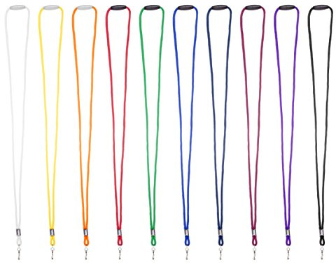 Karteo Schlüsselband schwarz [1 Stück] Lanyard Band 3 mm mit Metalldrehhaken und Sicherheitsverschluss als Ausweishalter für Kartenhüllen Ausweise