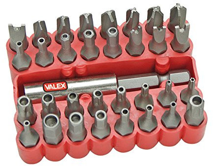 Magnetische Bits 33 Stück Bohrhammer Valex Gabel Stern gelocht Resistorx