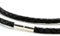 CMJ London Men's 5mm Braided Leather Necklace with Sterling Silver Twist Clasp-Black 22