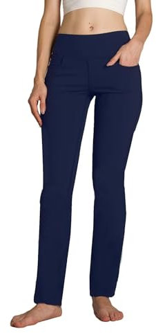 SAFORT Damen Yogahosen Gerade Geschnittene Für Yoga Jogginghose, 4 Hosentaschen Freizeithose, 160cm -182 cm, Blau, S