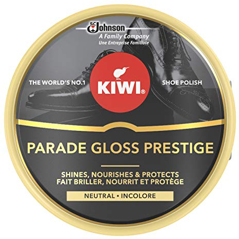 KIWI Parade Gloss Prestige Cirage en pot métallique pour chaussures, brillance parfaite assurée pour vos chaussures en cuir, 50 ml, Incolore - Lot de 4