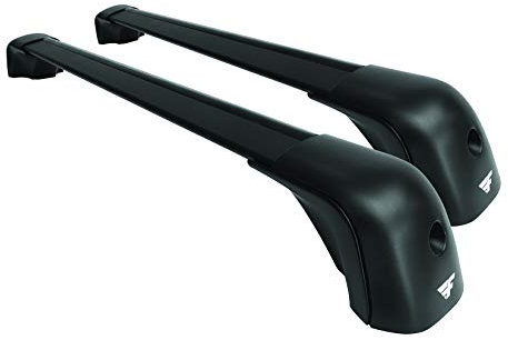 Farad Compact aerodynamische und super leise Dachträger aus Aluminium in schwarz für Alfa Stelvio 2017> mit niedrigen Dachreling