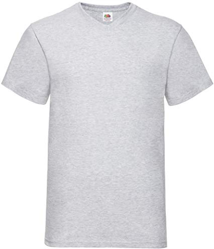 Fruit of the Loom Valueweight V-Neck T, Size: 5XL, Colour: Heather Grey