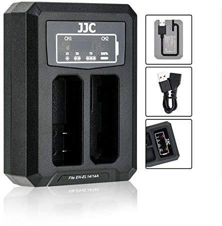 Chargeur USB double pour appareil photo numérique Nikon D5600, D5500, D5300, D5200, D5100, D3500, D3400, D3300, D3200, D3100, DF, pour batterie Nikon EN-EL14/EN-EL14A