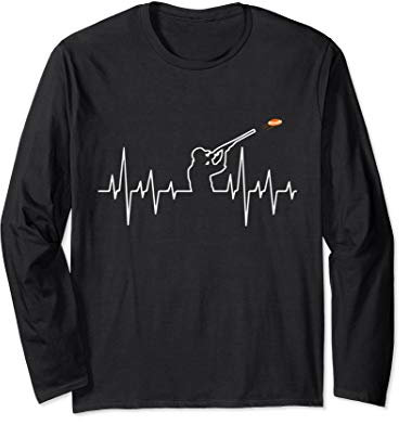 Skeet Trap Shooting Herzschlag Sport Langarmshirt