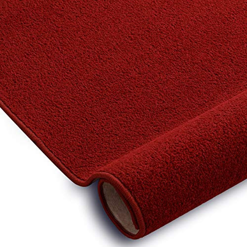 rugsx Einfarbiger Teppich Eton für Zimmer, Wohnzimmer, Schlafzimmer, Teppichboden Auslegware, rot, Verschiedene Größen, 500x500 cm