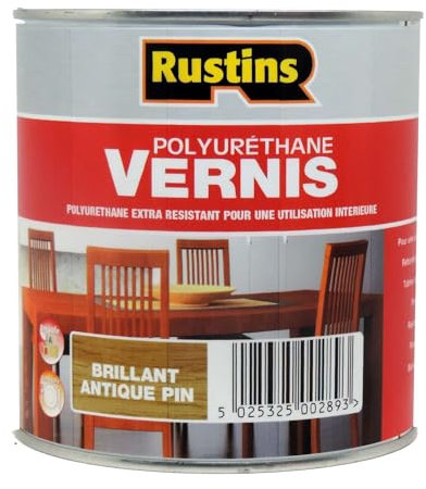 Rustin's - Barniz de poliuretano brillante - uso en interiores - Pino antiguo - 250ml (POGA250FR)