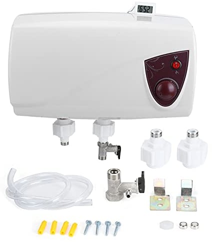 Scaldabagno per camper, scaldabagno elettrico universale con indicatore di temperatura per roulotte 10L 12V/220V