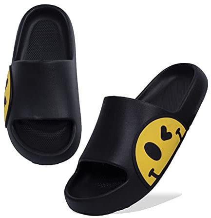 Waysoland Ciabatte donna uomo estive da Spiaggia Sandali,Ciabatte Morbide per bambini bagno,Doccia,pantofole antiscivolo infradito per interni ed esterni(nero,37/38 EU)