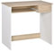 HOMCOM 80cm Compact Computer Desk with Keyboard Tray, Home Office Desk with Drawer for Bedroom Study, Oak