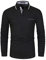 GHYUGR Men's Polo Shirt Long Sleeve Plaid Splice Collar Golf Tennis T-Shirt,Black 1,L