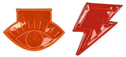 moses. Unisex – Erwachsene LED-Magnetclips 2er Set, magnetische Klammern zur Befestigung an Kleidung, Tasche oder Rucksack, Orange, Rot, 6 cm x 6 cm