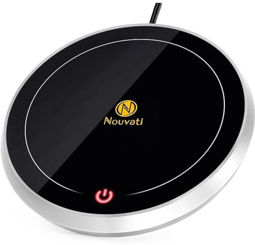 Nouvati Mug Warmer & Wax Burner (Silver) - Excellent Heating, Auto Shut-off, Coffee Warmer/Tea Warmer/Mulled Wine Warmer/Milk Warmer/Candle Warmer