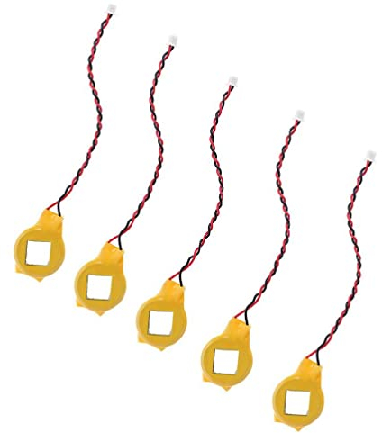 Yushu - Cable de batería CR2032 2032, batería del BIOS CMOS de la placa base del ordenador portátil de 2 pines con el alambre, desmonte la batería