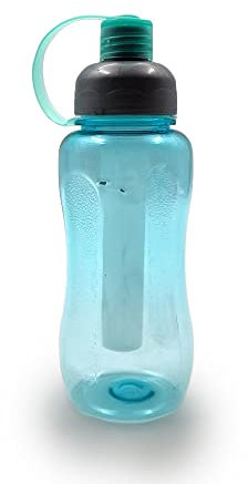 Sports Water Bottle with Ice Core – 700ml – Provides Ice-Cold Drinks – For Summer Evenings, Campings and Exercise (Blue)
