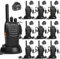 Walkie Talkie PMR446 Radio bidireccional sin licencia, pofung PT88E 16 canales profesionales recargables de largo alcance Walkie Talkies con base de cargador y auriculares (negro, paquete de 10)