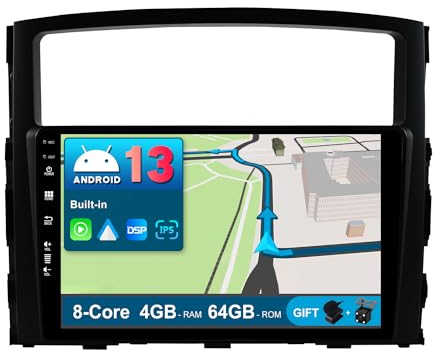 JOYX Android 12 IPS Autoradio pour Mitsubishi Pajero 4 V80 V90 (2006-2014) - 4G+64G - Senza fili DSP/Carplay/Android Auto - Caméra + MIC - 2 Din 9 Pouce - Dab Volant AHD WLAN 4G 360-Caméra Fast-Boot
