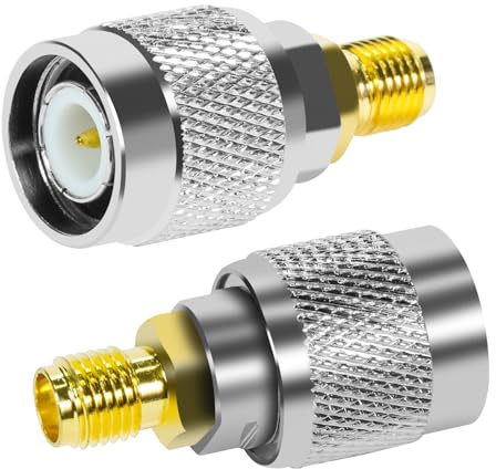 Fohevers 2 Stück TNC Stecker auf SMA Buchse RF Koax Adapter Antenne Test Konverter für 2G 3G 4G Router SDR