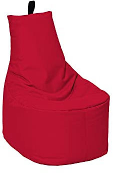 MILLINDABAG Modern Sitzsack für Kinder und Erwachsene Sessel Kissen In & Outdoor Gaminggeignet & bereits gefüllt Sitzkissen Bodenkissen (Rot, XL - Durchmesser 65 cm ohne Hocker)