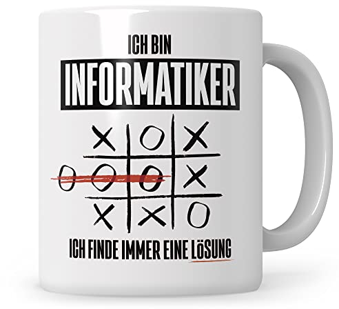 Sweetify Informatiker Geschenk Kaffeebecher Informatik IT Admin Kaffeetasse Programmierer Spruch Ich bin Informatiker Geschenkidee Administrator Systemadministrator Nerd