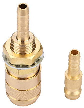 Raccords de Tuyau Argon, M6 Gaz et Eau Rapide Refroidi à L'eau Adaptateur de Gaz Tuyau de Raccord pour Torche de Soudage MIG TIG Raccord pour Torche de Soudage (Or)