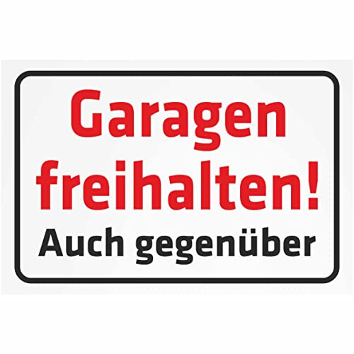INDIGOS UG - Aluverbundplatte Schilder 3mm - Sicherheit - Garagen freihalten! Auch gegenüber - 200x150 mm - Hotel, Firma, Schutz, KITA, Arzt, Praxis, Wohnung