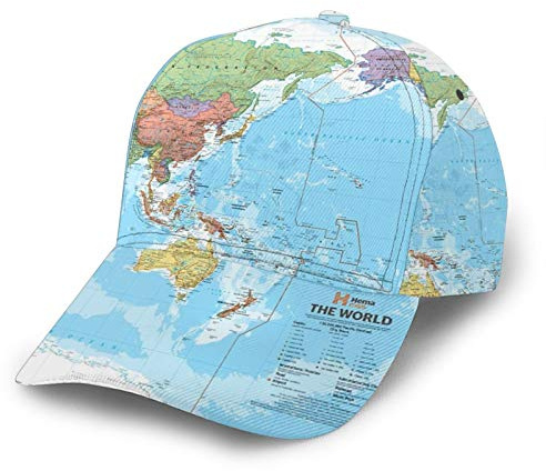 QQIAEJIA Weltkarte Politische Karte Baseball Cap Sommer Caps Vintage Dad Cap Unisex Snapback Trucker Mütze, Siehe Abbildung, One size