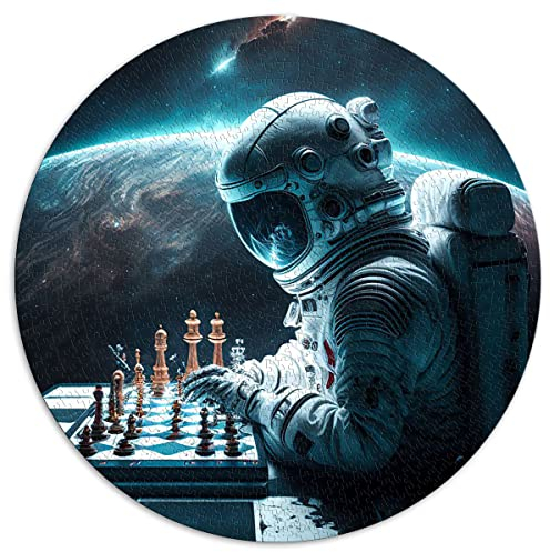 1000-teiliges Puzzle Schachuniversum Kreative runde Puzzles für Erwachsene und Kinder Kartonpuzzles Lernspiel Herausforderung Spielzeug (Größe 67,5 x 67,5 cm)
