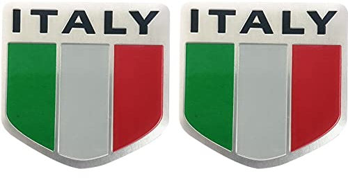 Hrippy Adesivo per Auto 2pcs Bandiera Italiana Decalcomanie in Alluminio 3D Adesivi per per per Auto Accessori per Lo Styling per Auto